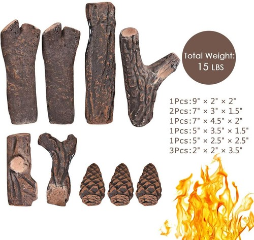 9pcs ceramic fiber gas - fiber, log