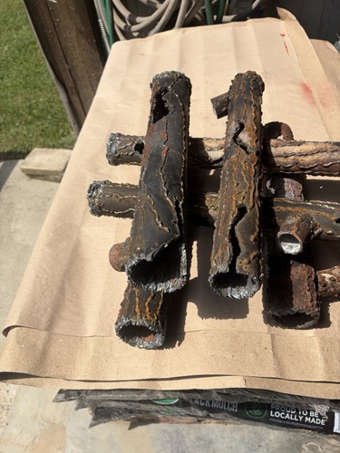 Custom steel fire - steel, logs