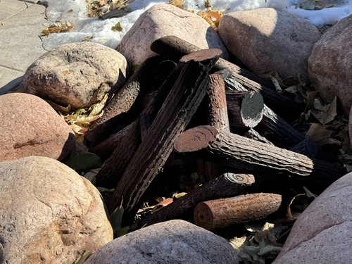 Large ironwood steel log - ironwood,