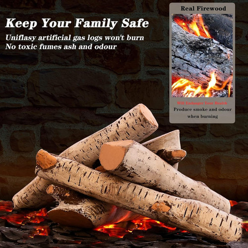 Gas fireplace logs ceramic - fireplace,