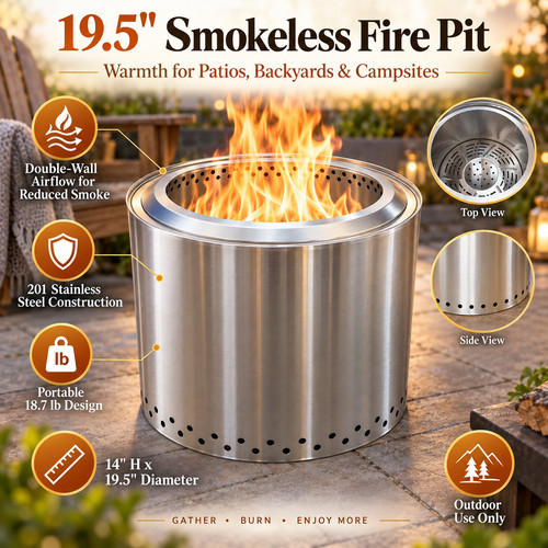 Smokeless fire pit - fire,