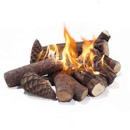 Pieces ceramic wood gas log - wood,