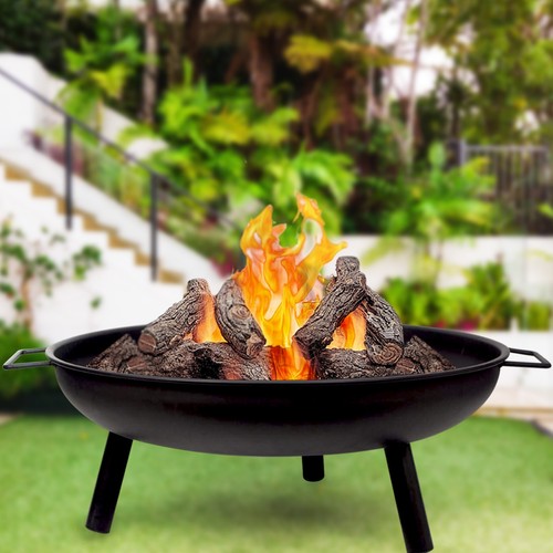 Round fire pit folding - fire,