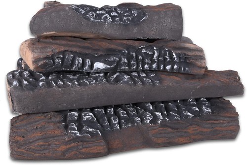 Piece ceramic gas logs set - ceramic,