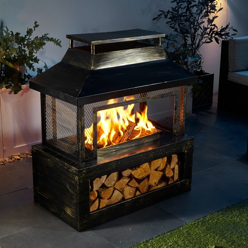 Neo log burner fire - log, pit
