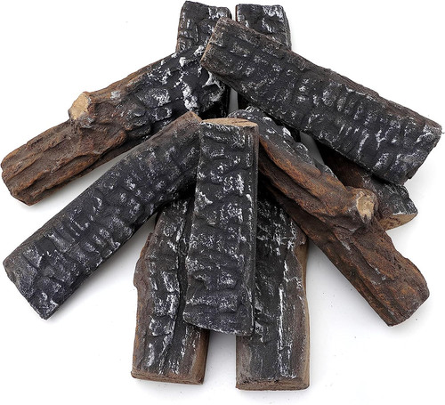 Large flame ceramic wood - large, logs