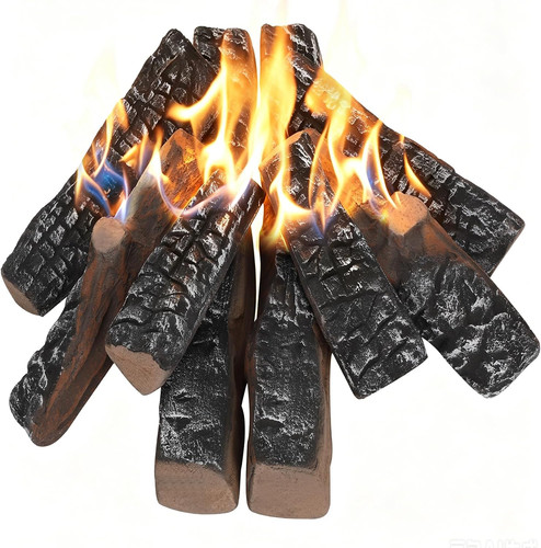 Ceramic logs for fireplace - for, 8
