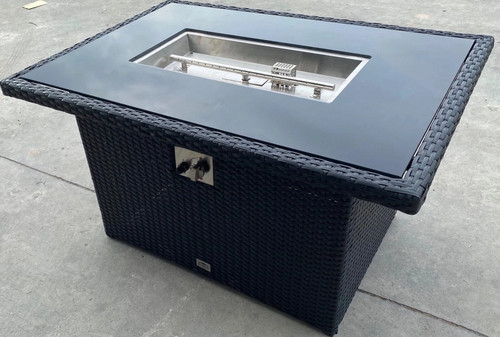 Rattan gas firepit - gas, pit